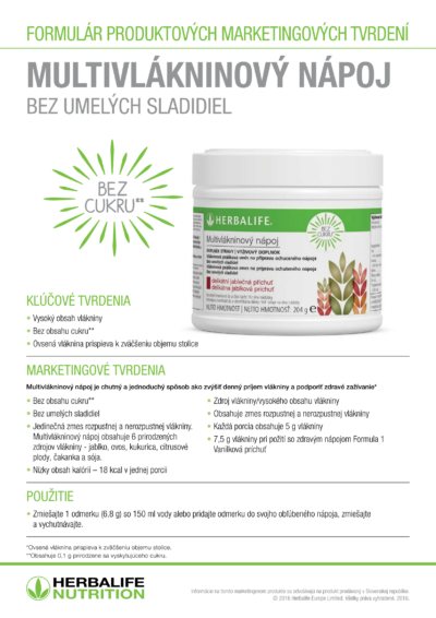 Herbalife multivlaknina - vplyv na zdravie