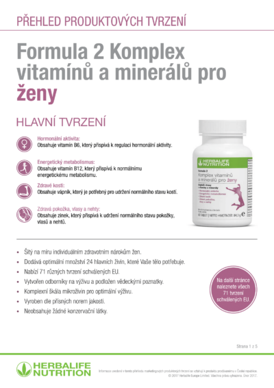 Herbalife Formula 2 pre ženy - Vplyv na zdravie