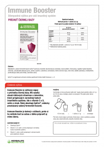 Herbalife Immune Booster - Produktový štítok a návod na použitie