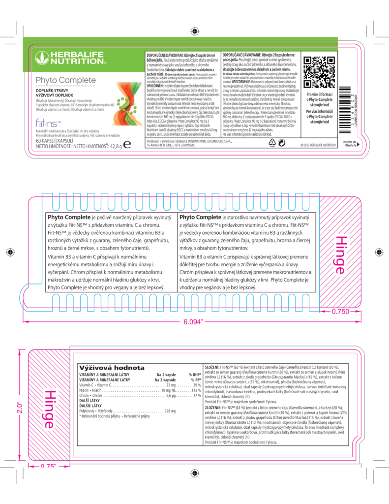 Herbalife Phyto complete egcg fiit ns 60 kapsul - Štítok