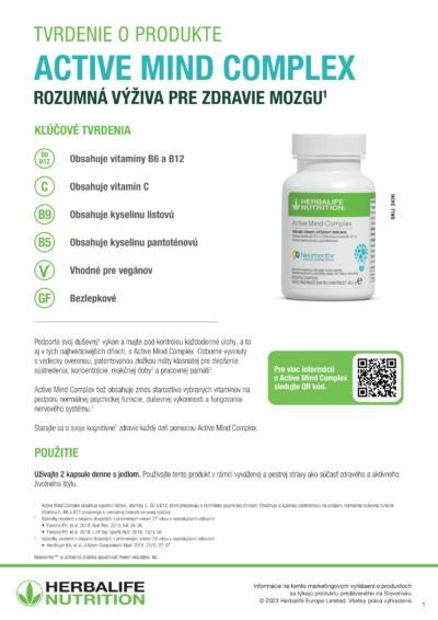 Herbalife Active Mind Complex Neumentix 243K tvrdenia